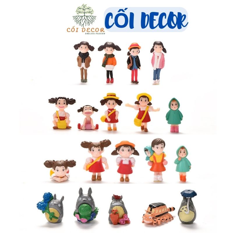 Mô hình tiểu cảnh ♥️ Mô hình cô gái đáng yêu trang trí bàn làm việc tiểu cảnh, sân vườn, sen đá