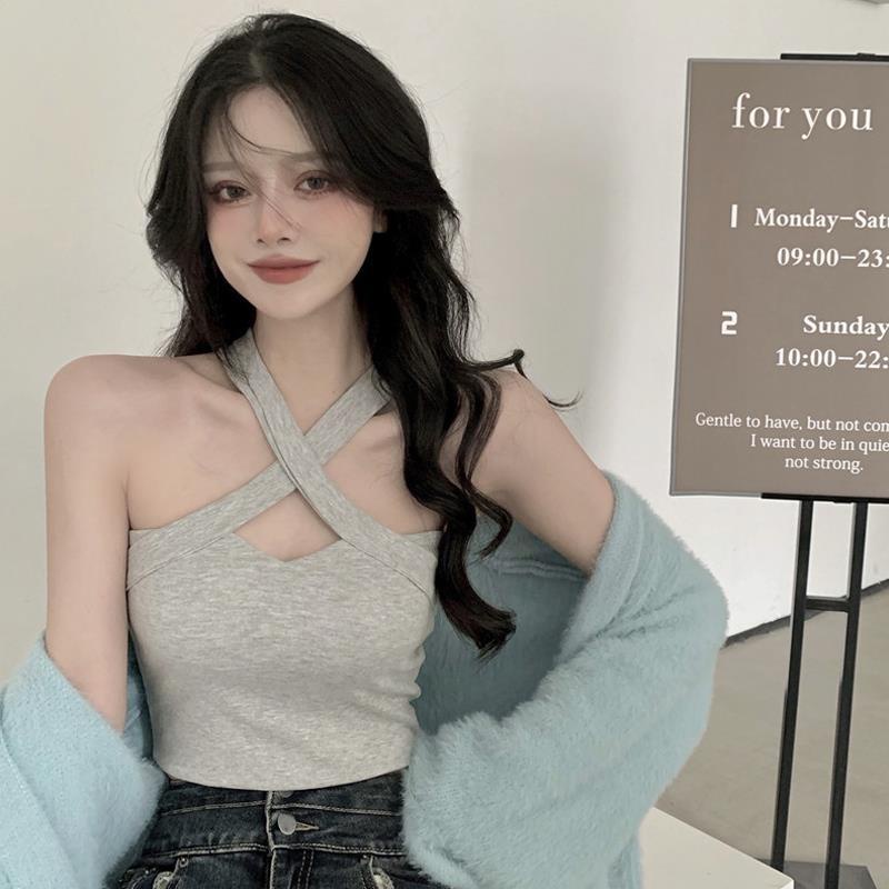 Jiashucheng Áo Lót Dây Chéo Sau Lưng Mặc Ngoài Mùa Hè Bán Chạy Cho Nữ