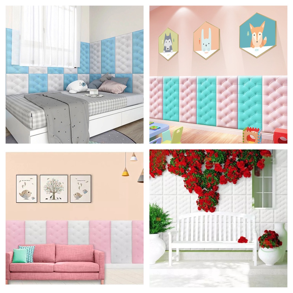 Miếng Dán Tường Mềm Mại Dày Dặn Chống Va Chạm Bảo Vệ An Toàn Cho Bé