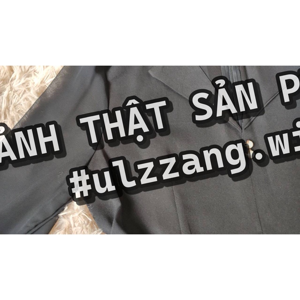 Đầm dài tay cổ vest tay phối cúc ngọc sang trọng Korean style - u.w