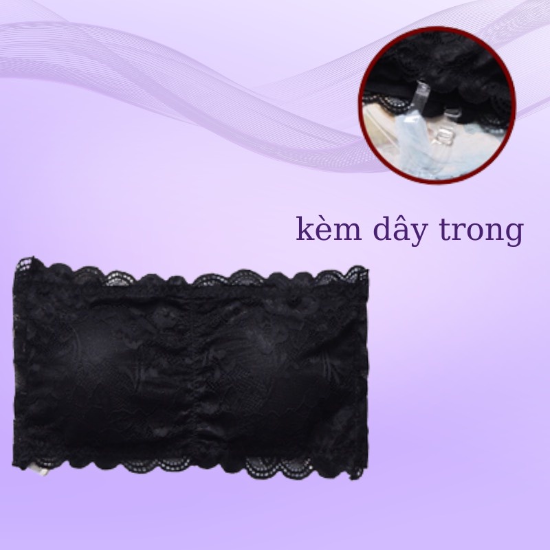 Áo lót ngực cúp ngang dạng bra phối ren hoa siêu xinh DORIS - 088