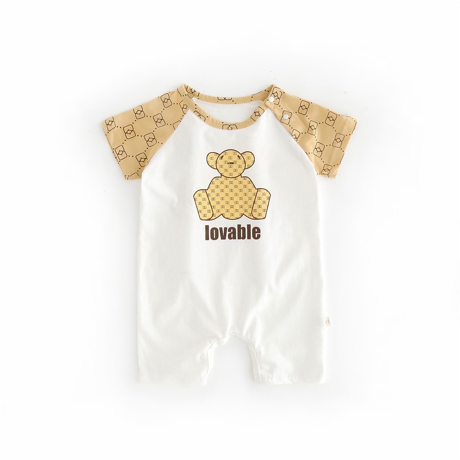 Áo liền quần tay ngắn in họa tiết hoạt hình phong cách Hàn Quốc thời trang mùa hè cho bé trai