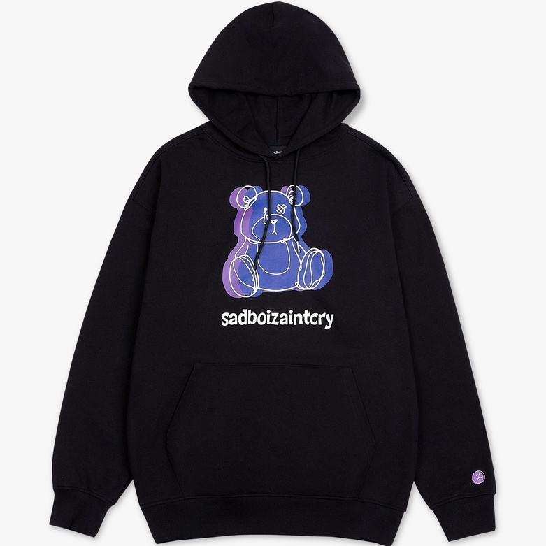 Áo khoác sadboiz teddycry printed hoodie black (Tặng kèm túi tote khi mua trên 2sp sadboiz)