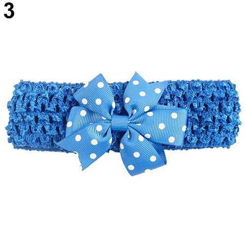 Băng Đô Cài Tóc Phối Hoa Chấm Bi Cho Bé Gái