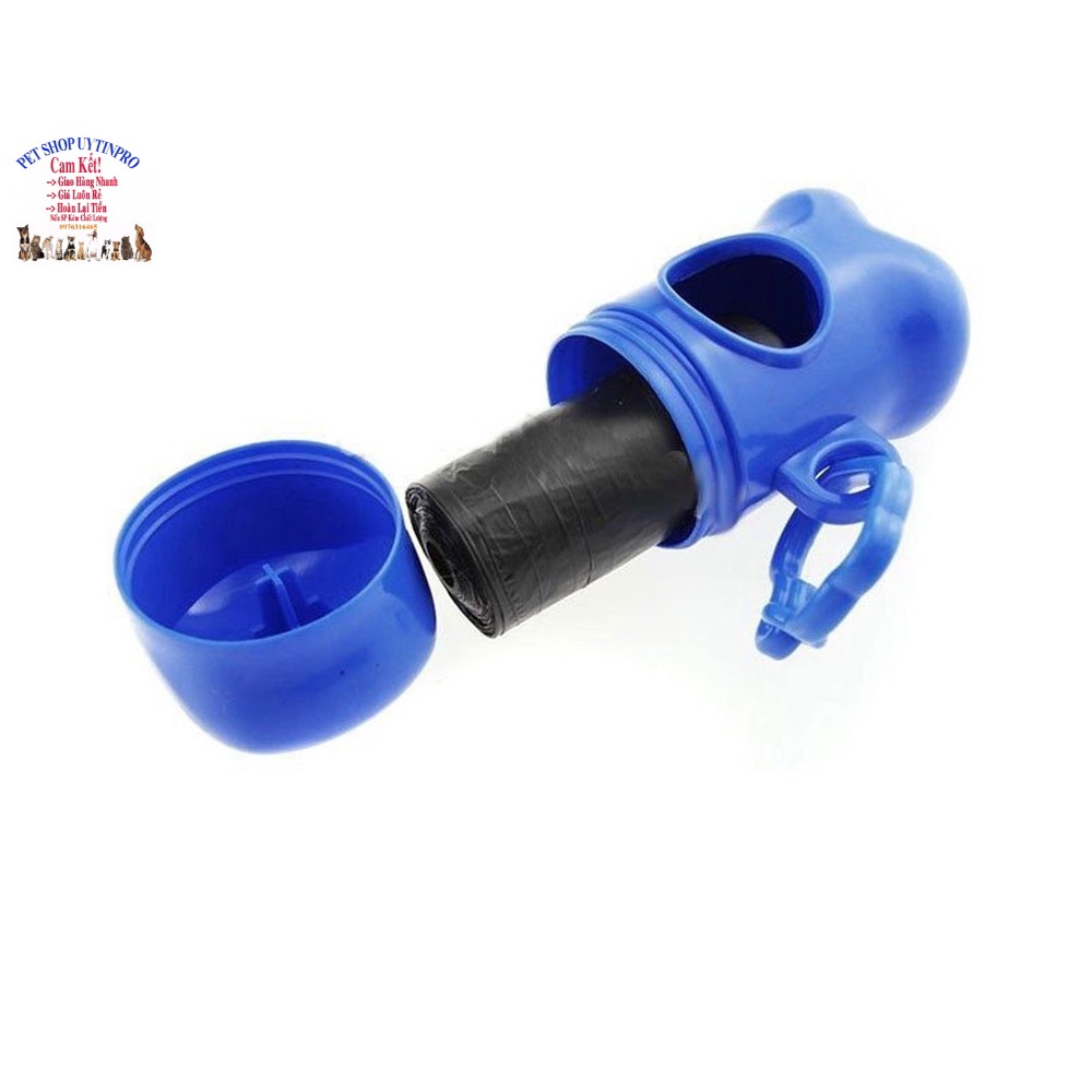 Hộp đựng túi rác vệ sinh cho Thú Cưng Hình cục xương dễ thương Chất liệu nhựa, Kèm móc khóa, Kèm 1 cuộn túi đựng