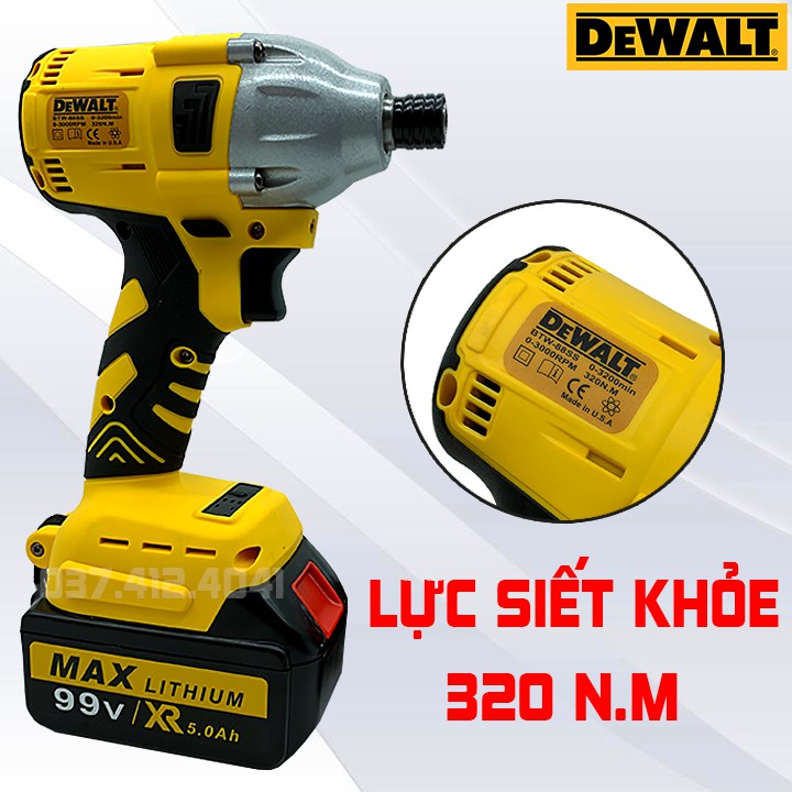 Máy chuyên bắt vít DEWALT 99V 2Pin, Máy Khoan, Bắn Vít dùng Pin Dewalt, 100% Lõi Đồng - Pin 10 cell