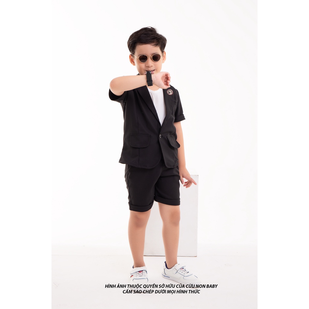Bộ Vest Cho Bé Trai Sang Chảnh + Tặng kèm áo thun bên trong  - Đen