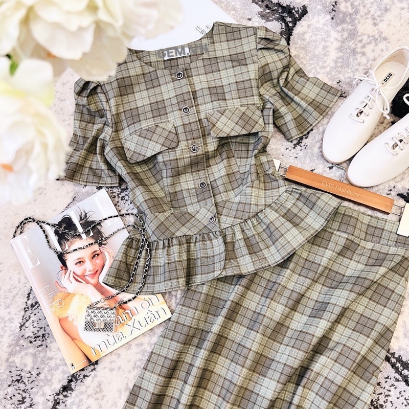 Set đầm G466 dáng peplum công sở BIGSIZE chất đẹp sang chảnh - GEM Fashion