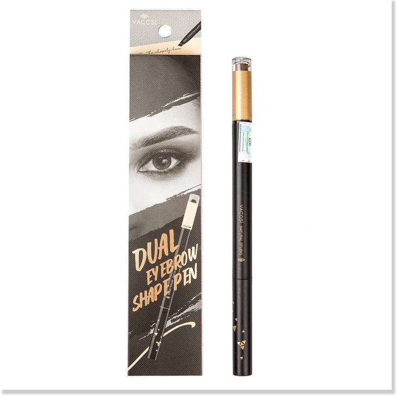 [Mã giảm mỹ phẩm chính hãng] Chì Kẻ Chân Mày 3 Đầu Vacosi Dual Eyebrow Shape Pen