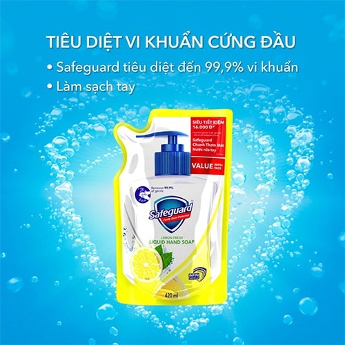 Túi Nước Rửa Tay Safeguard Hương Chanh 420ml