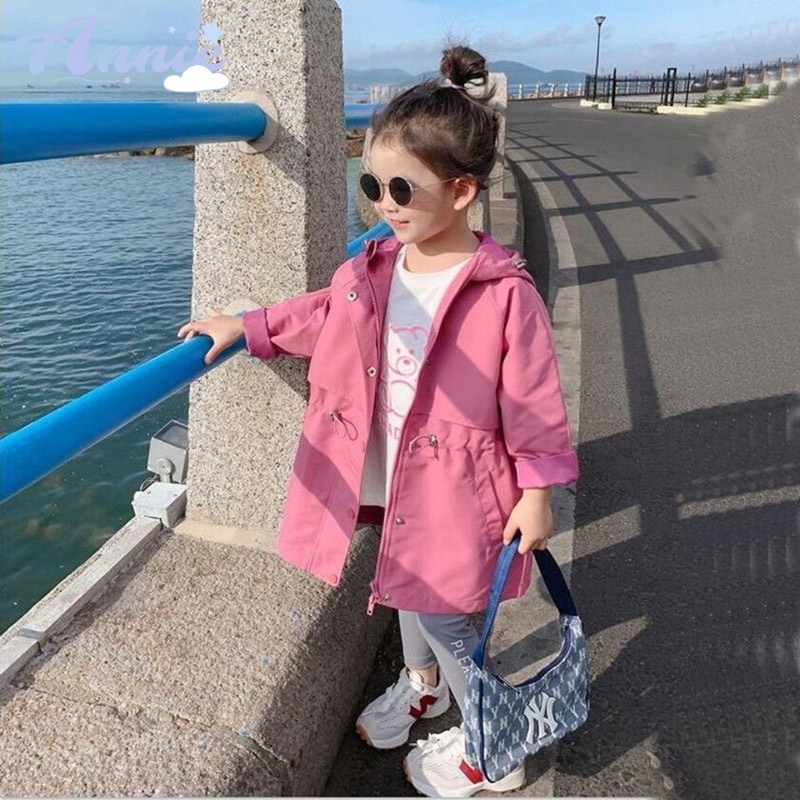 Áo Khoác Dáng Lửng Chống Gió Thời Trang Xuân Thu Phong Cách Hàn Quốc Cho Bé Gái