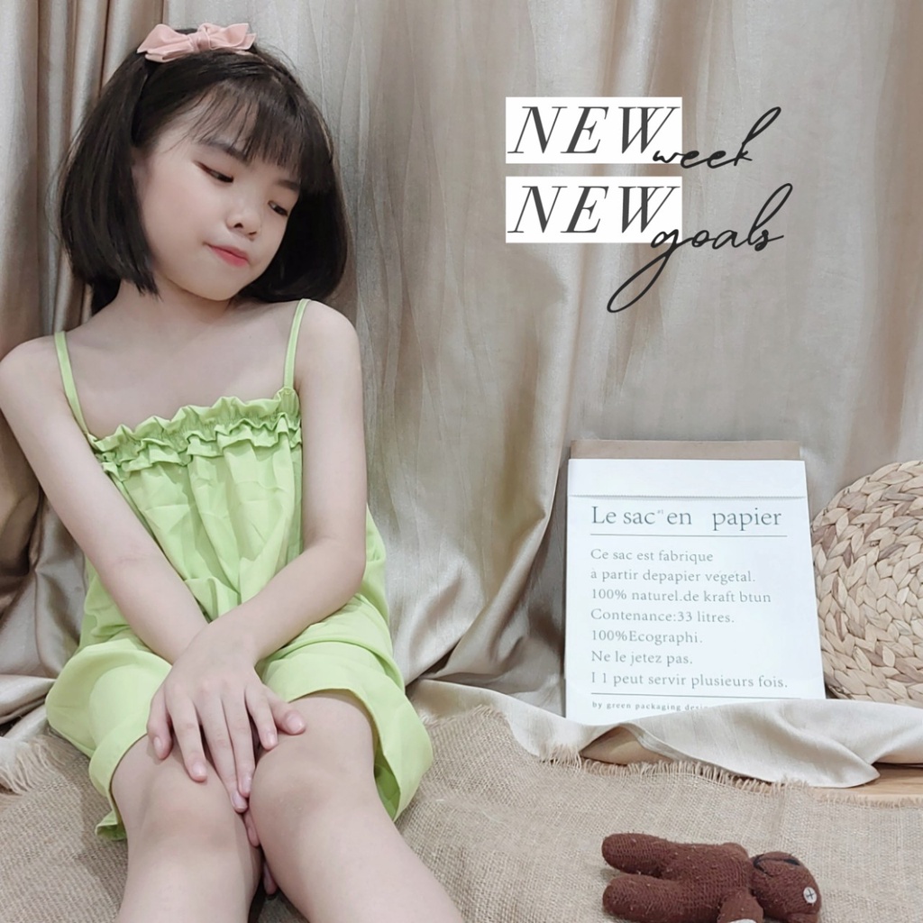(8-30kg) Váy cho bé gái 2 dây bèo ngực màu sắc rực rỡ TB45 TN46 - Đầm bé gái xinh xắn