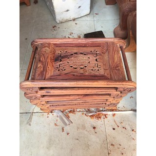 Khay trà chân cuốn gỗ cẩm