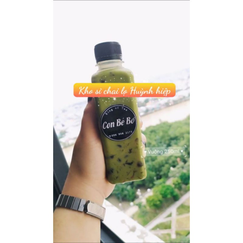 Chai nhựa Tròn/Vuông Nắp Đen - Chai Nhựa Đựng Trà Sữa 330ml/250ml- Đã Kèm Nắp Đen | BigBuy360 - bigbuy360.vn