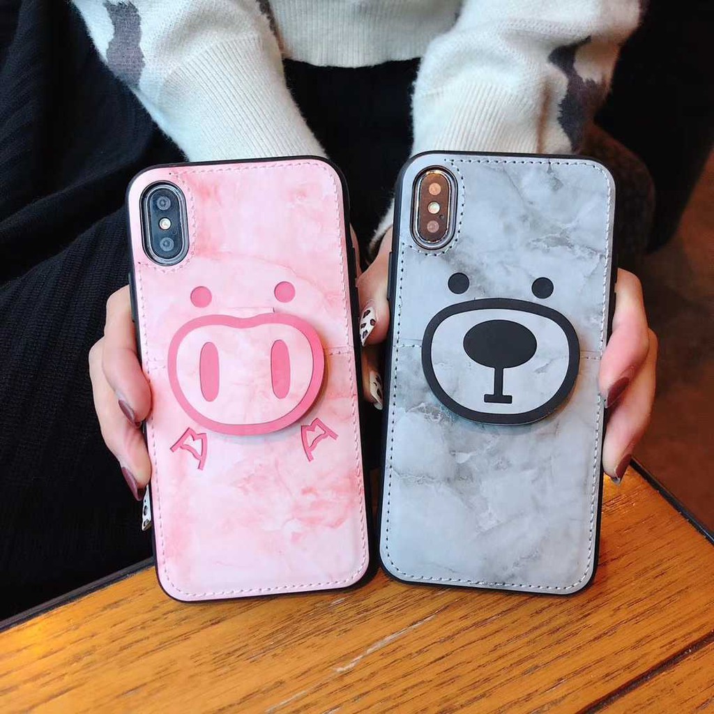 [Mã ELORDER5 giảm 10K đơn 20K] ốp lưng kiêm ví và giá đỡ siêu cute ốp iphone 6 7 8 plus x xr xs max n66