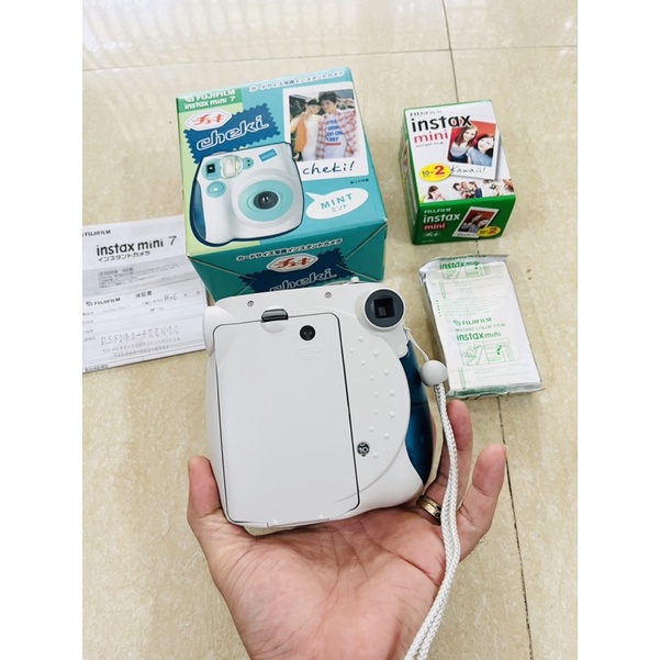 Máy chụp ảnh lấy liền Fujifilm Instax Mini 7 Cheki tặng kèm pin tiểu AA và 1 hộp film 10 tấm date 2024