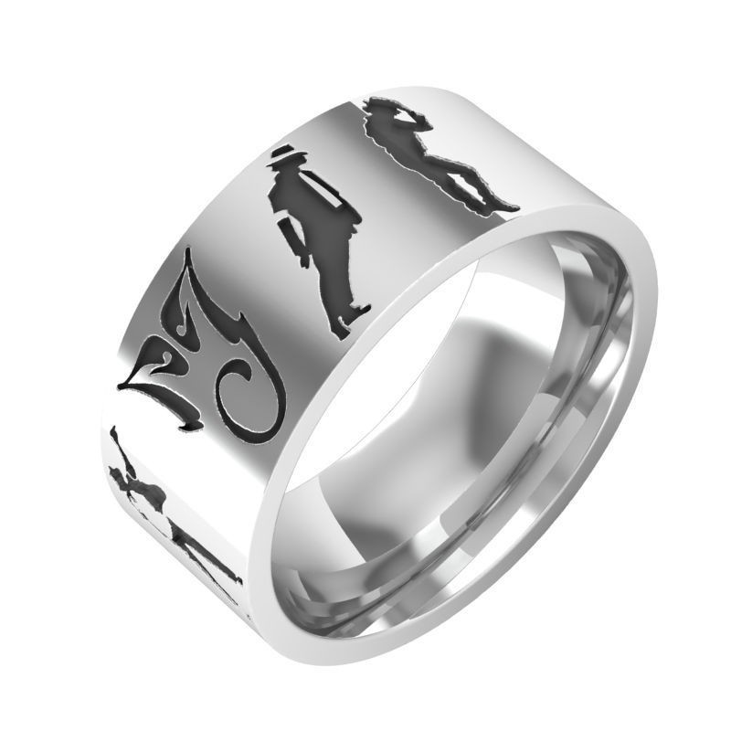 Nhẫn inox khắc hình Michael Jackson thời trang