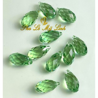 2 viên pha lê Swarovski giọt nước đa cạnh 17x8,5mm