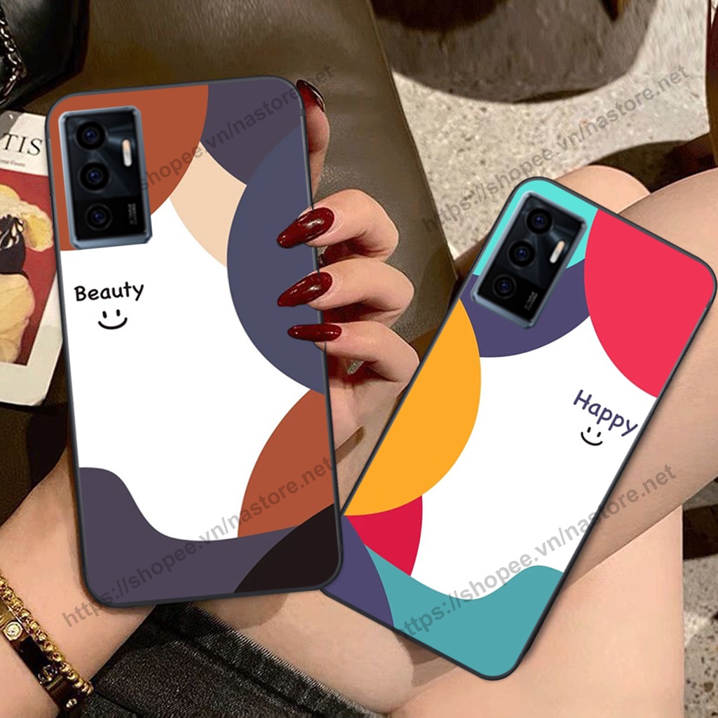 Ốp lưng Vivo V23E - Vivo V23 5G mặt cười, họa tiết caro đơn giản đẹp cute
