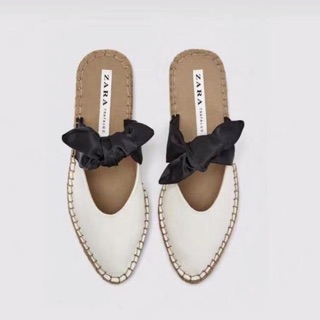 Dép sục đế cói quai nơ ZaRa . Ảnh thật