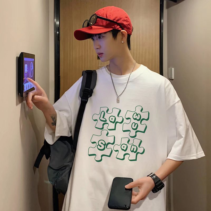 Áo Thun Tay Ngắn Dáng Rộng In Chữ Phong Cách Hip Hop Hàn Quốc Thời Trang Mùa Hè Cho Nam Và Nữ size M-5XL