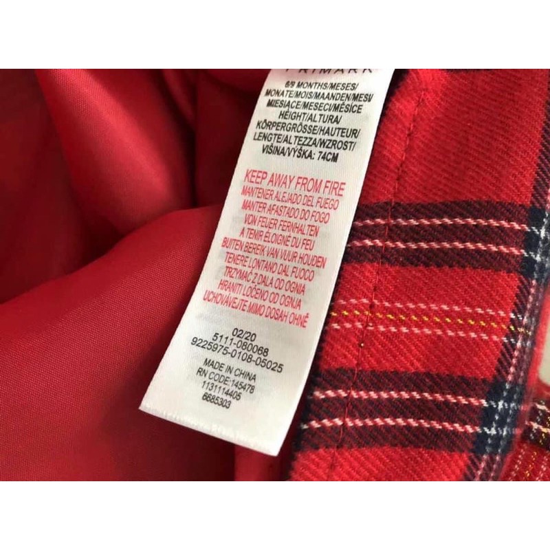 Váy Caro Primark nơ eo bé gái size nhí