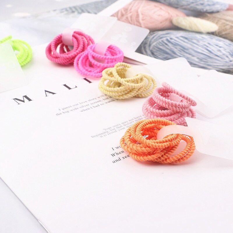 Set 10 dây buộc tóc co giãn nhiều màu tùy chọn cho bé gái