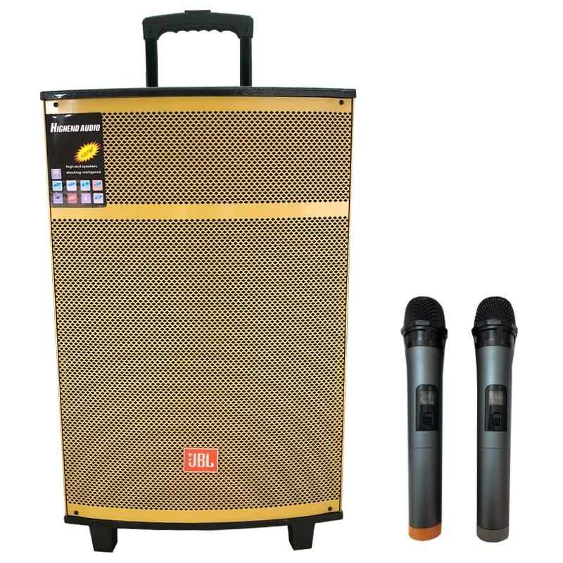 Loa kéo JBL Bass 40 Vàng Gold Công Suất Khủng, Tặng 2 micro không dây