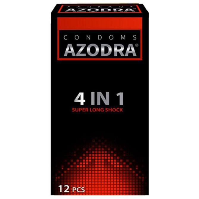 Bao cao su có gai AZODRA 4N 1 - HỘP 12 CÁI, Bcs Có Gai Gân Lớn, Chống Xuất Tinh, Có thuốc - Che Tên Sản Phẩm 👌