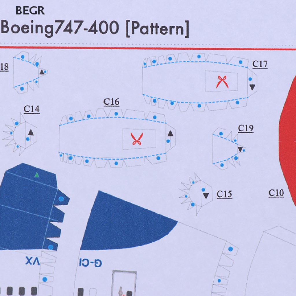 Mô Hình Máy Bay Boeing 747 3D Bằng Giấy Tỉ Lệ 1: 144