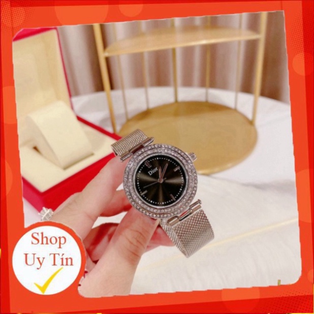 Đồng hồ nữ Dior dây mành mặt tròn hợp kim ko rỉ hợp trend thời trang giới trẻ, bảo hành 12 tháng dong ho nu