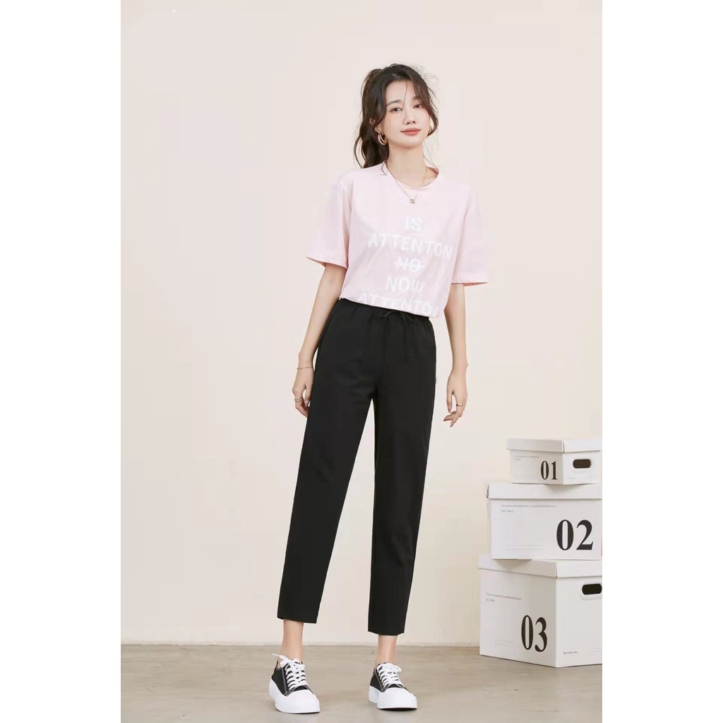 Quần đũi nữ dài baggy cạp chun ZENA cao cấp thoáng mát Q140
