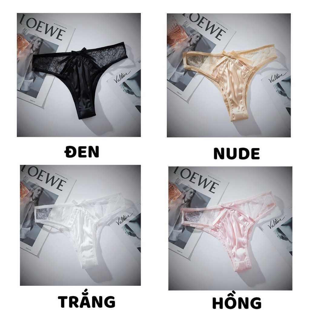 Quần Lót Ren Nữ Sexy Su Cao Cấp mềm mại đính nơ cá tính sexy mẫu C92