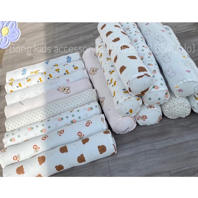 Gối ôm cho bé _ Gối ôm muslin cao cấp thấm hút tốt