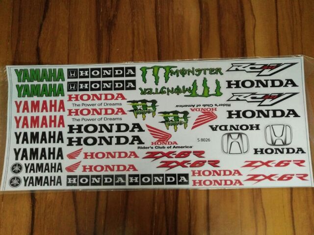 Bộ tem trang trí xe honda yamaha