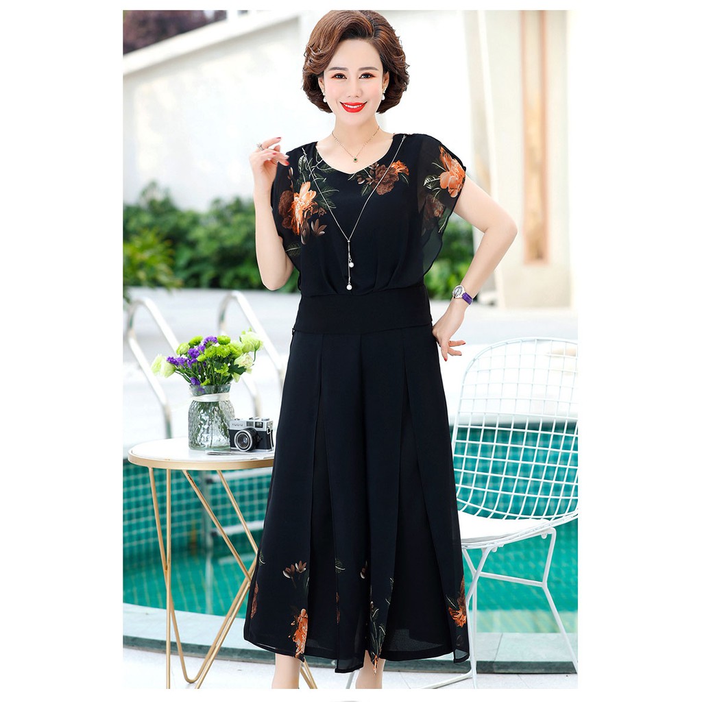 Bộ đồ trung niên quần ống rộng