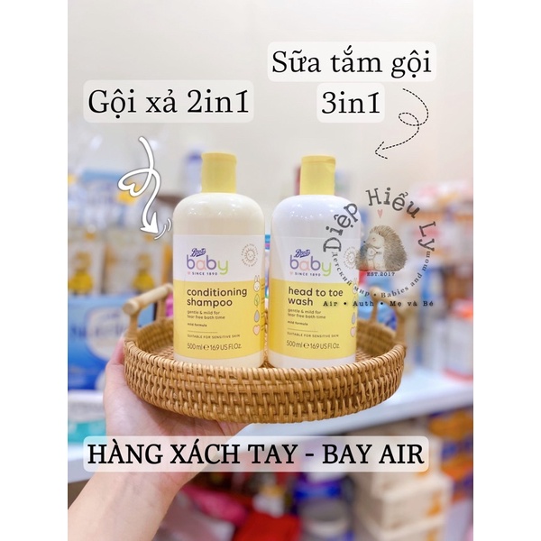 Gội tắm xả cho bé Boots UK 500ml