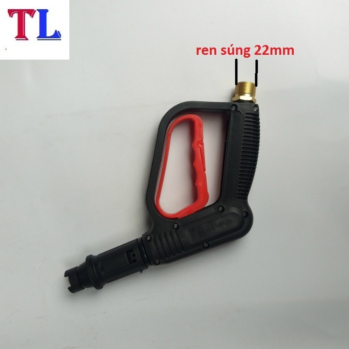 Súng rửa xe - Súng phun xịt rửa xe áp lực cao Ren 22mm