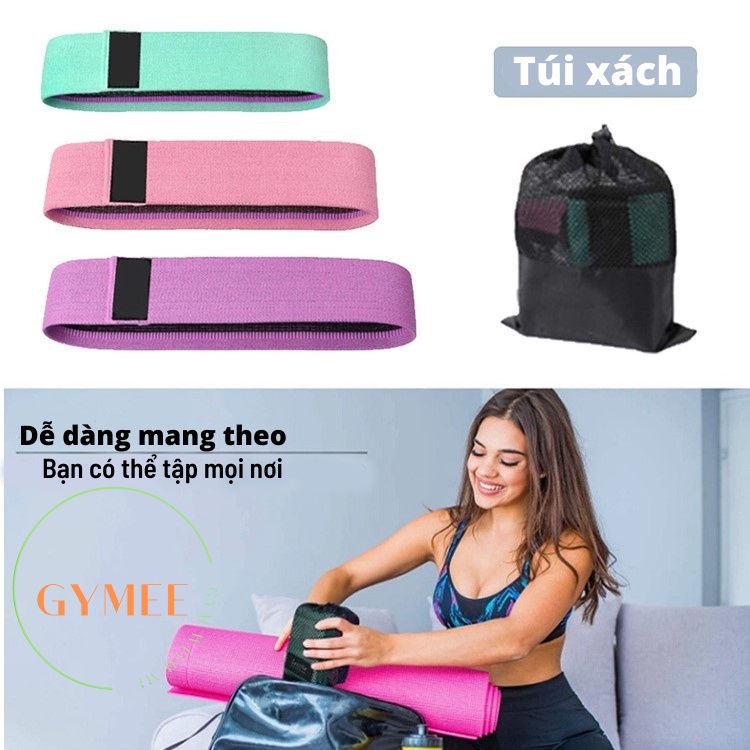 Dây MiniBand Vải Kháng Lực Tập Mông Đùi Tập Gym Đàn Hồi Chống Trượt 3 Mức Độ