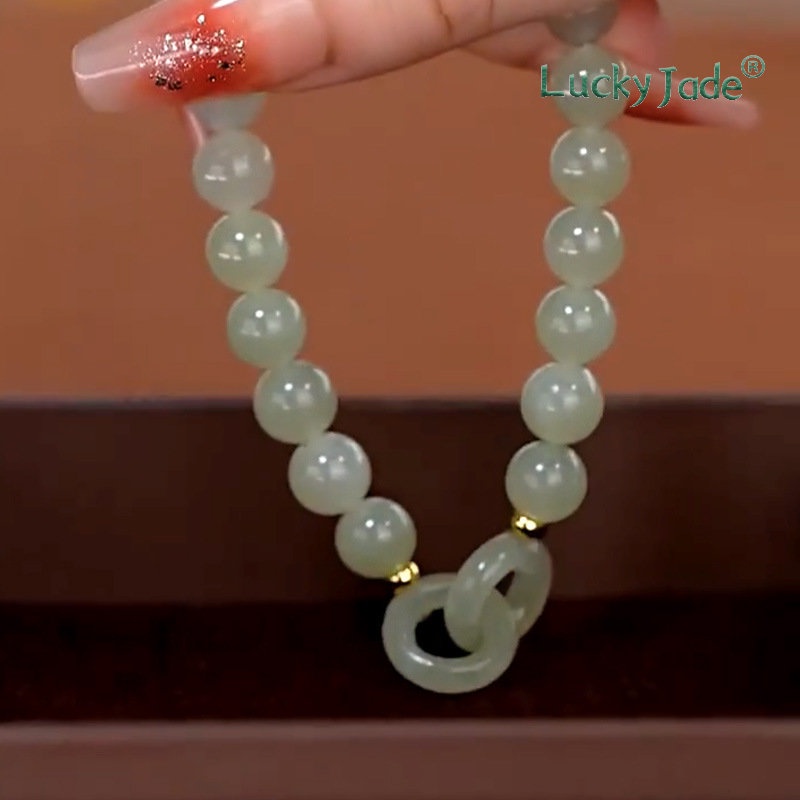 Vòng Tay Đá Ngọc Bích Tình Yêu Sang Trọng Cổ Điển