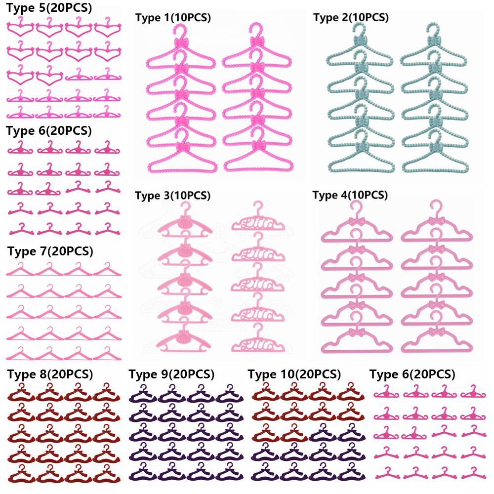 Set 10 / 20 Móc Treo Quần Áo Mini Tỉ Lệ 1: 6 Cho Nhà Búp Bê