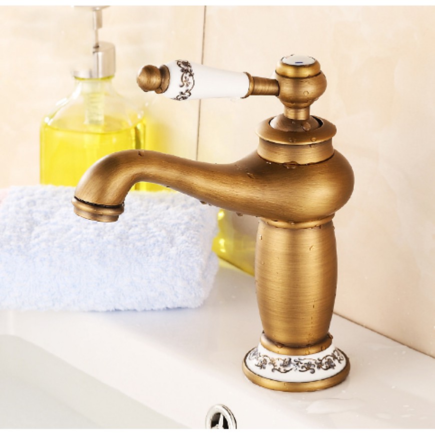 Vòi Lavabo nóng lạnh giả cổ làm từ đồng nguyên chất cao cấp | BigBuy360 - bigbuy360.vn