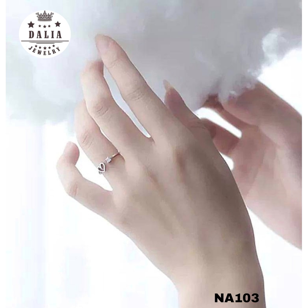 Nhẫn bạc nữ DaLiA Jewelry hình trái tim nhẫn hở
