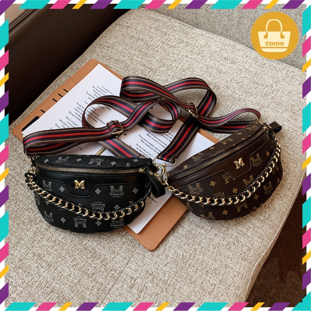 [SALE GIÁ GỐC] Túi bao tử nữ đẹp phối dây xích kiểu chữ M rộng rãi bằng da trẻ trung phong cách Hàn Quốc [1990] | BigBuy360 - bigbuy360.vn