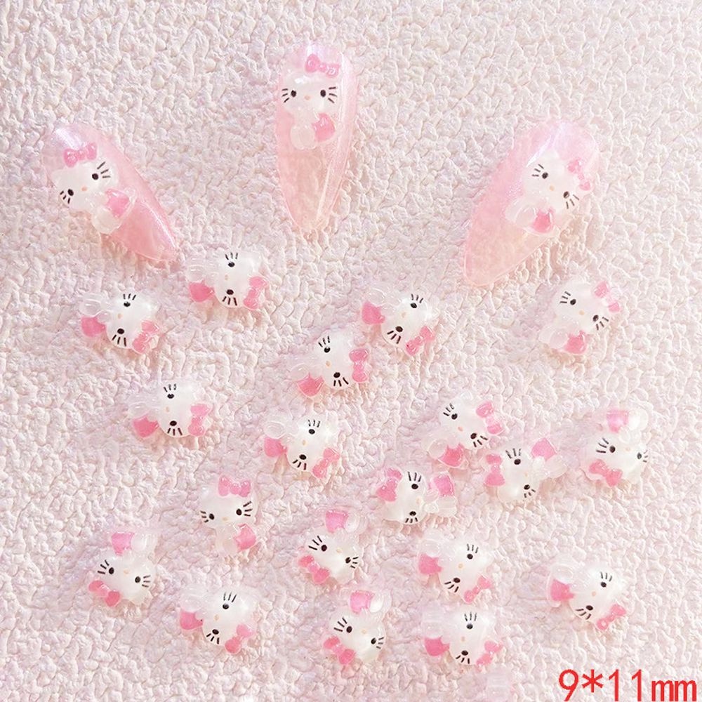 Set 20 Móng Tay Giả Họa Tiết Kuromi 3D Dễ Thương