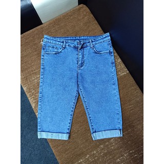 Quần Jean Ngố Nữ Lửng Gối Xăn Lai