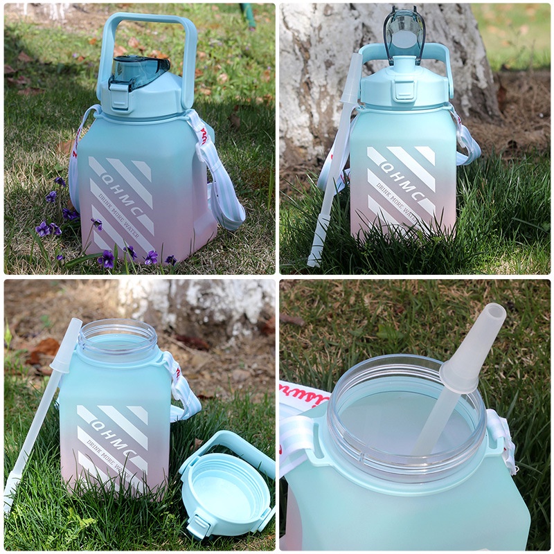 Bình Nước Thể Thao Osayi 1.5L Không BPA Hình Vuông Màu Sắc Gradient