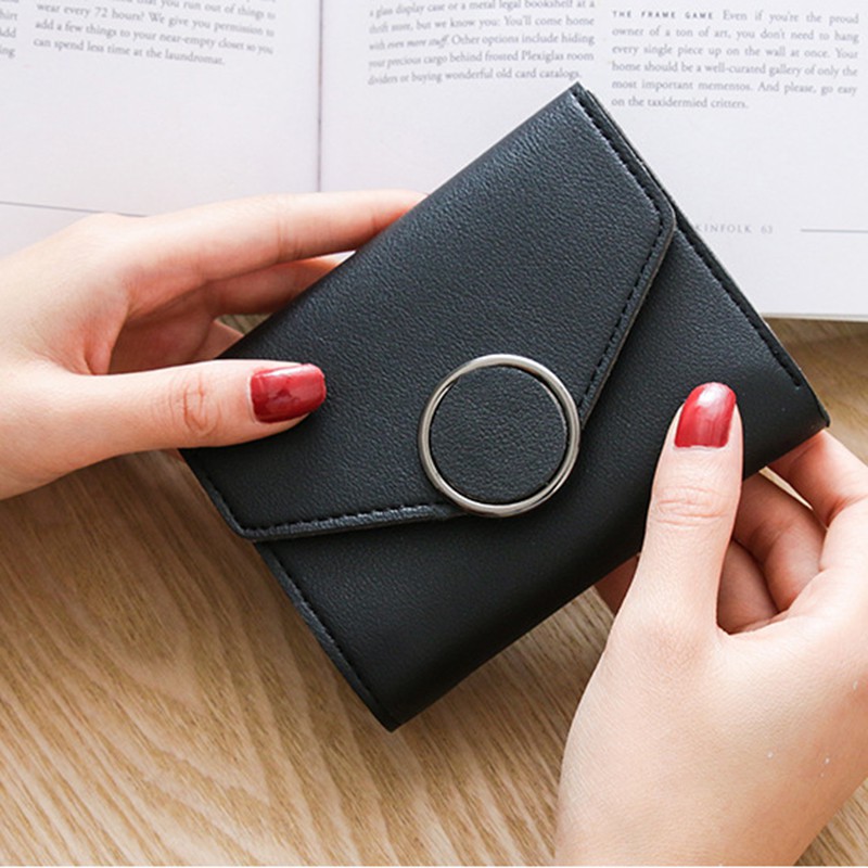 Ví nữ cầm tay mini chốt tròn