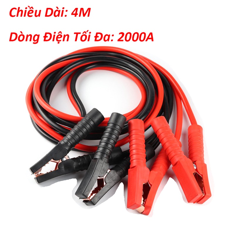 Bộ Dây Cáp Câu Bình Ắc Quy Xe Hơi Ô Tô 12V Xe Tải 24V Đường Kính Ruột Dẫn 0.30mm Chiều Dài 4 Mét