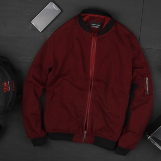 Áo khoác nam bomber kaki màu đỏ đỏ cổ đen lẻ size giảm giá gốc